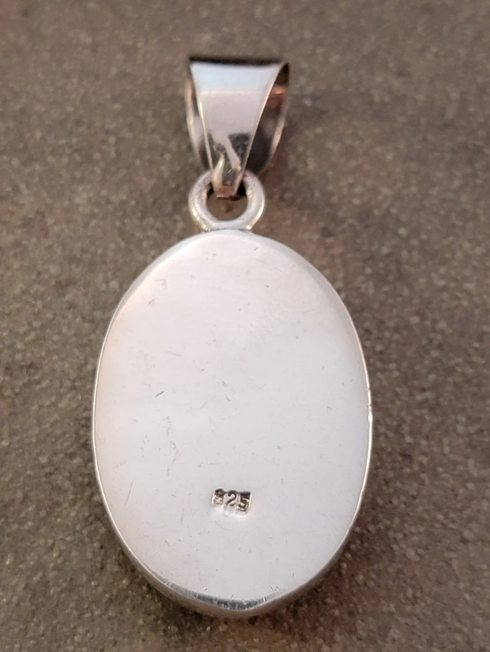 Oval Sterling Royston Green Turquoise Brown Matrix Pendant